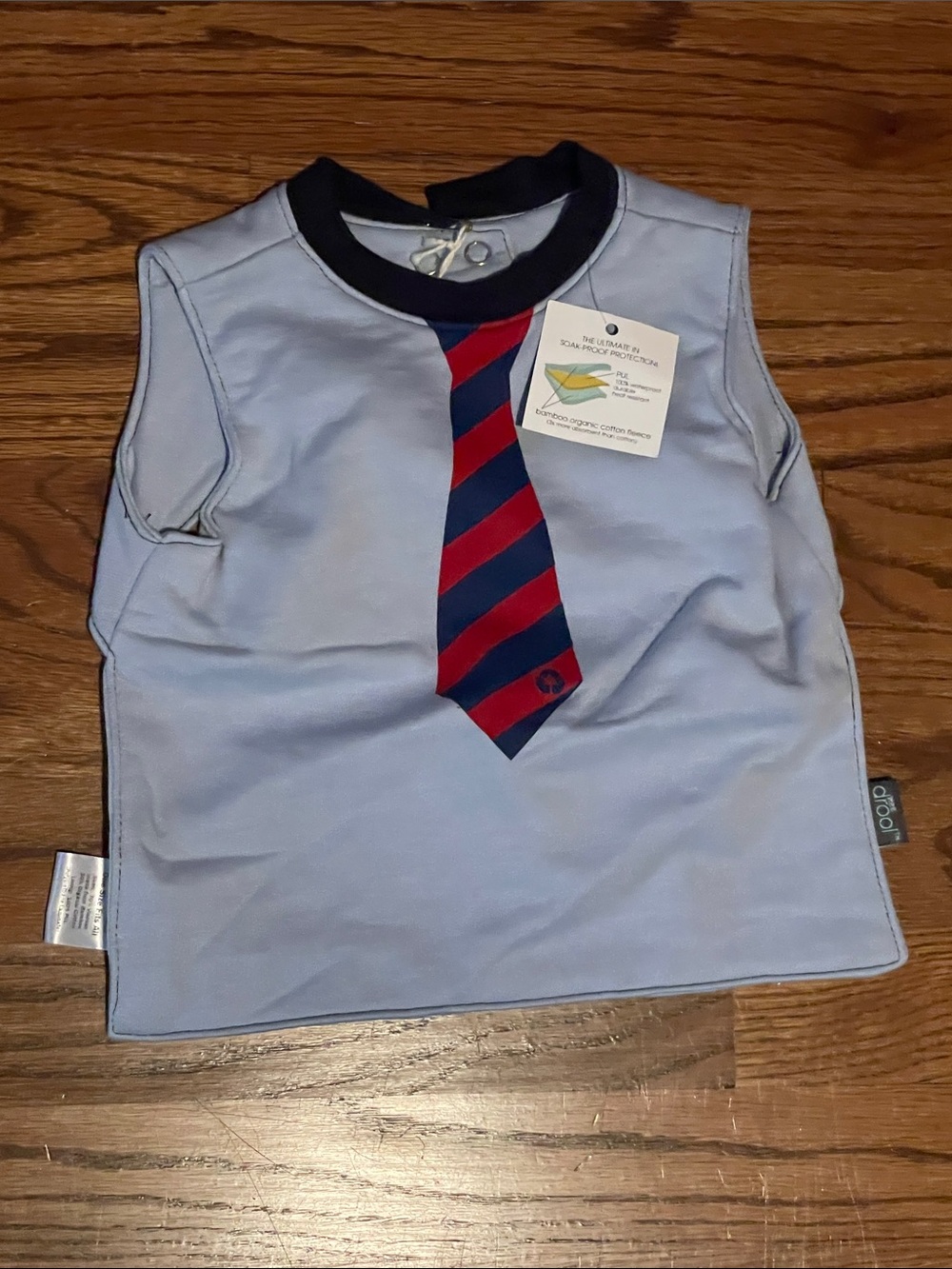 Baby Blue Tie-Print Bib - Organic Cotton